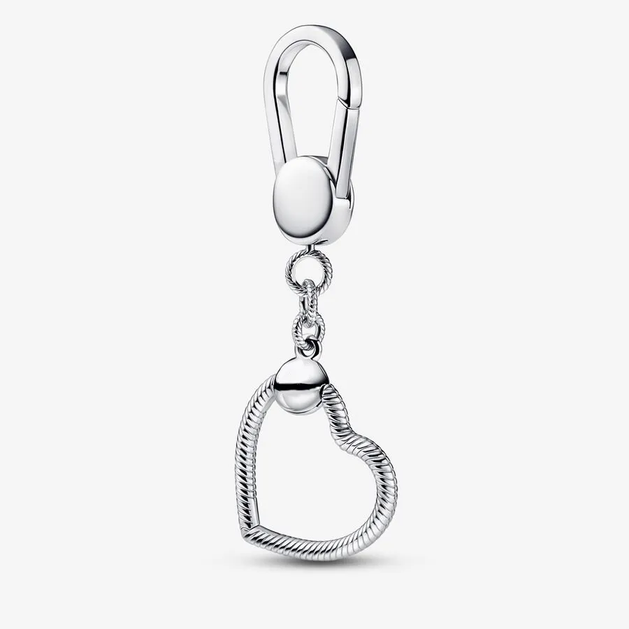 100 ٪ 925 sterling Silver Key Rings لحظات صغيرة قلب حقيبة سحر ملائمة السحر الأوروبي الأصلي متدلي