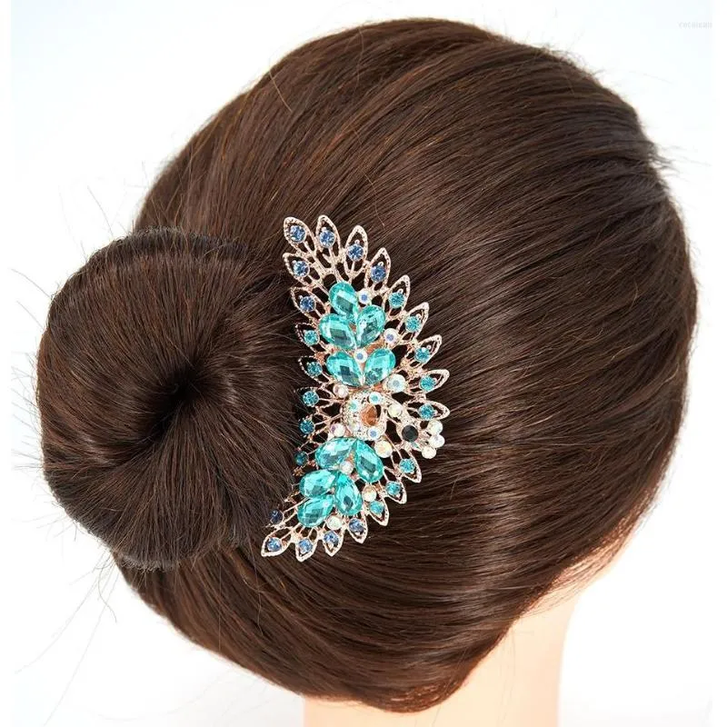Haarclips komen glanzen klassieke inzetkam elegante dames strass accessoires bruids kristal tiara haarspeld