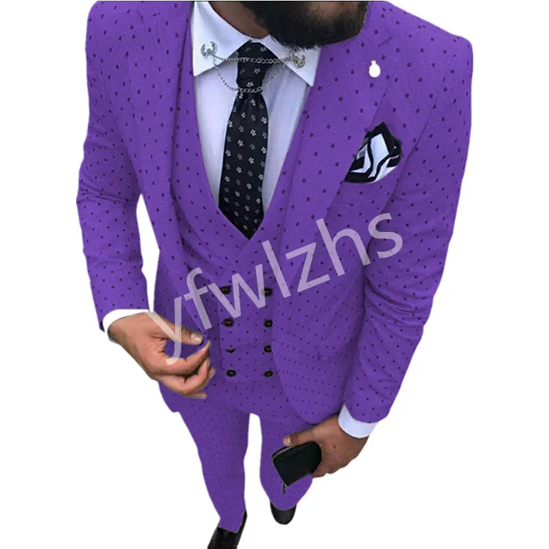 Handsome Satin Groomsmen Notch Lapel Groom Tuxedos Mens Wedding Dress Man Jacket Blazer Prom Dinner suits Jacket Pants Tie Vest W972