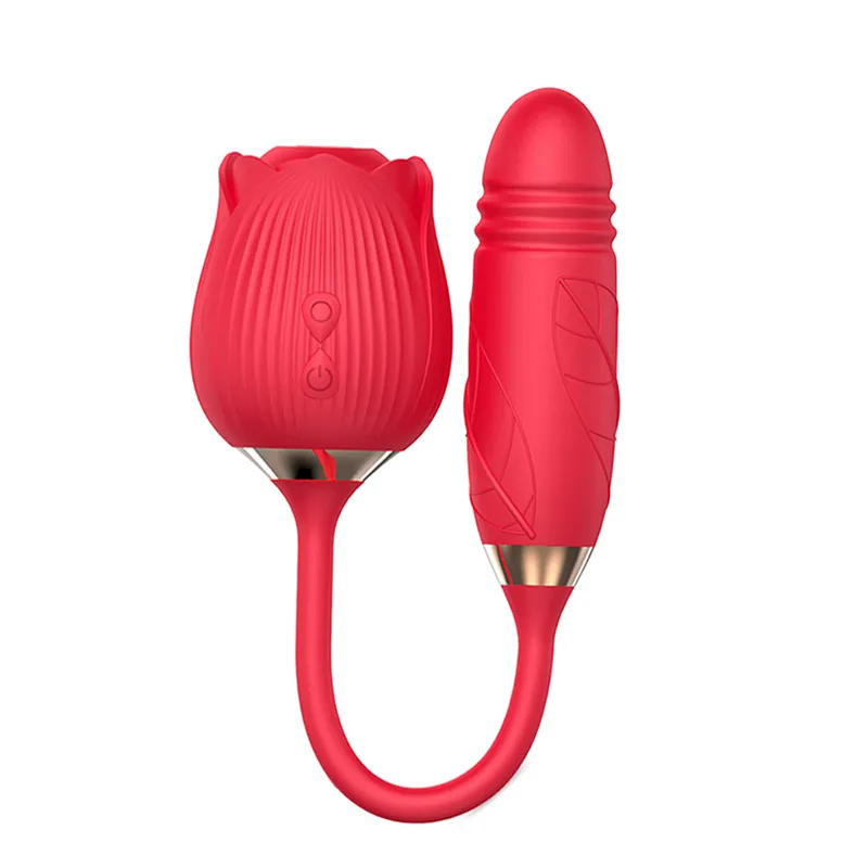 Sex zabawki masażery kształt róży ssanie wibratory silne lizanie szoku podwójne głowice wibrator wibrator kobiece zabawki erotyczne