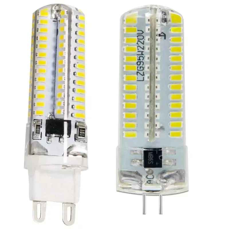 LED-glödlampor G9 G4 VIT/VARM 5W 3014 2835 SMD 64LEDS AC110V-130V AC220V-240V CHANLIER LAMP 360 BEAM VINKEL