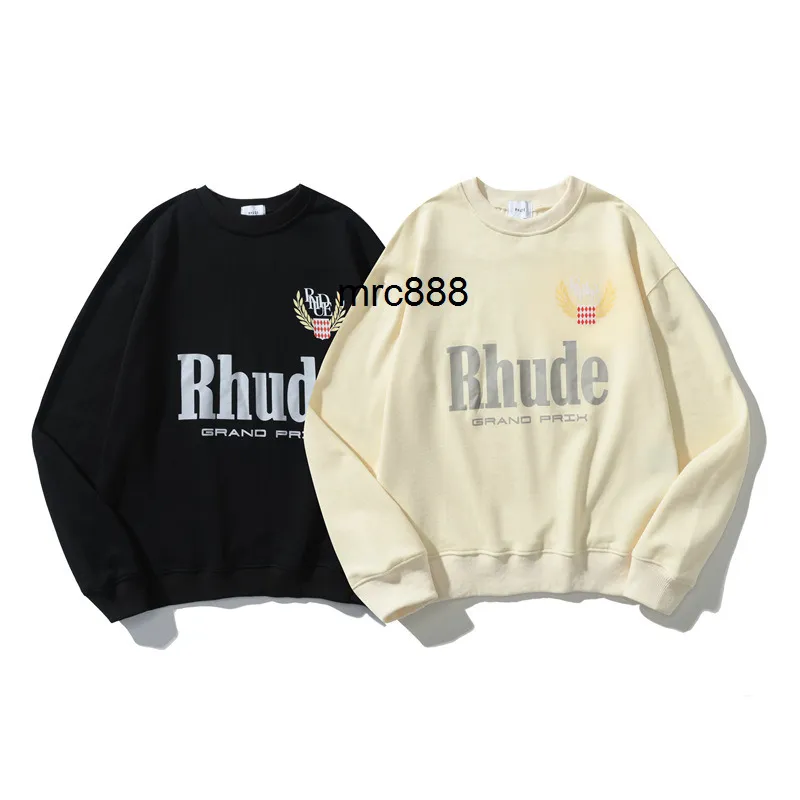 Early autumn 22ss American rhude hoodie letters printed Terry men's and women's round neck Pullover Hoodie for men and women