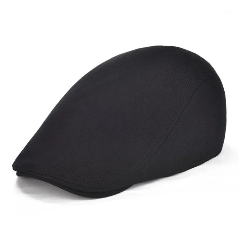 Sboy Hats Voboom Cotton Men Women Black Flat Cap Driver Retro Vintage Soft Boina Casual Baker Caps Cabbie Hat 3121194T