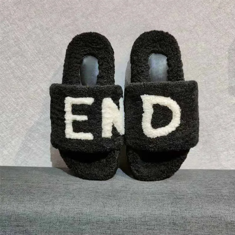 Women's Open Toe Fur Slipper Sandals - Soft, Cushioned, Anti-Skid (US 8 / EU 39, Black) - View #3