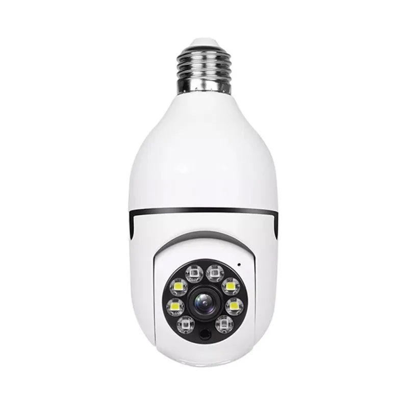 Wirelesswifi 1080p Säkerhetskamera för hemövervakningsskruv i E27-glödlampa Socket Spotlight Color Night Vision HD Two-Way Talk Motion Alarm PTZ 360 grader