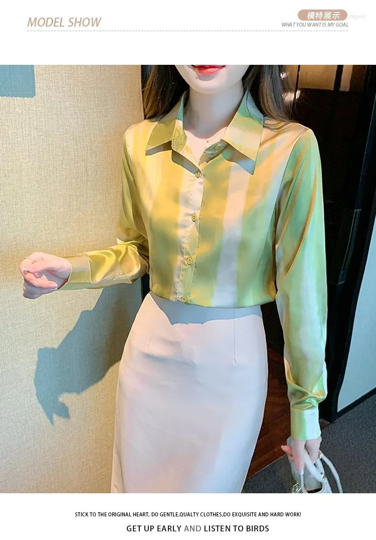 Женская блузская рубашка для женской печать с длинными рукавами