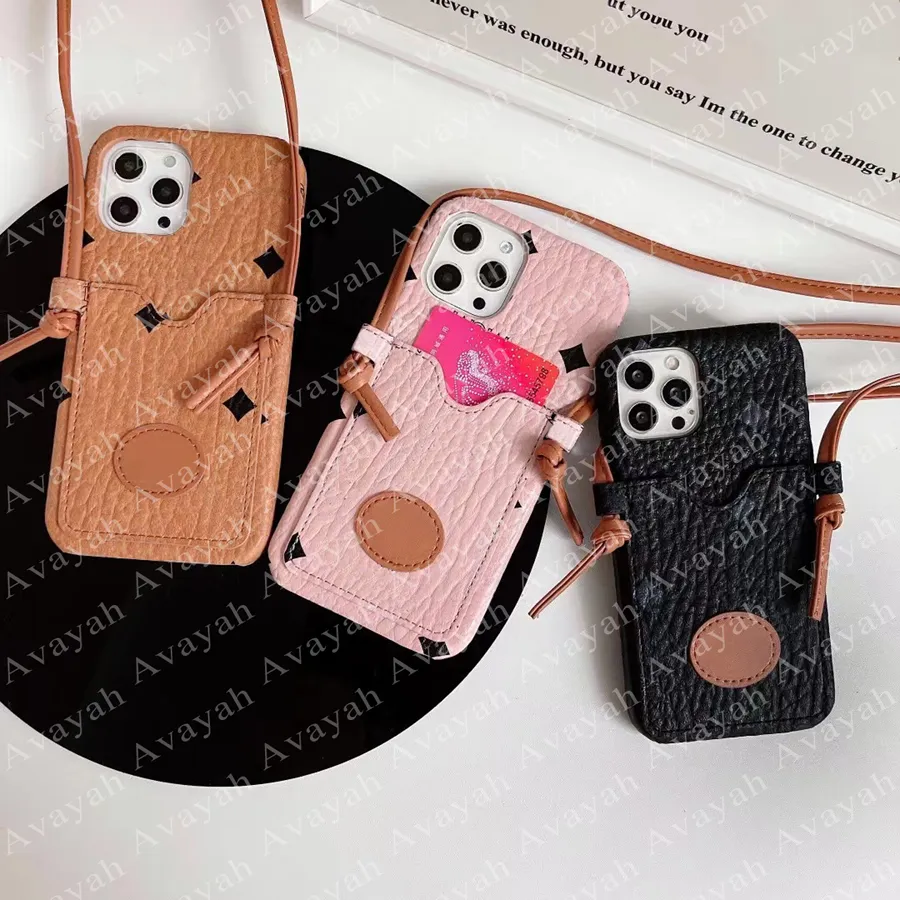 iPhone 14 14pro 14plus 13 13pro 12 12pro 11 Pro Max XS XS 11Pro XR 8 7 Plus Leather Card Pocket Case Sholden Rollストラップカバーのための高級GEファッションデザイン電話ケースケース