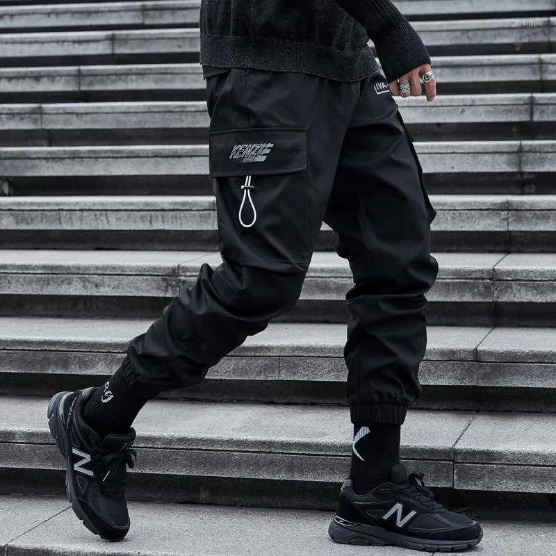 Men's Pants Fashions Streetwear Men's Hip Hop Black Cargo Joggers Sweatpants Autumn Winter Elastic Waist Men Harem Trousers