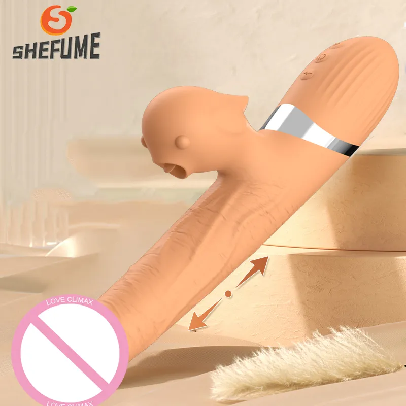 Beauty Items Beheizter Dildo-Vibrator mit mehreren Frequenzen für Frauen, Klitoris-Saugen, G-Punkt, einziehbarer Swing-Masturbator, sexy Spielzeug für Erwachsene