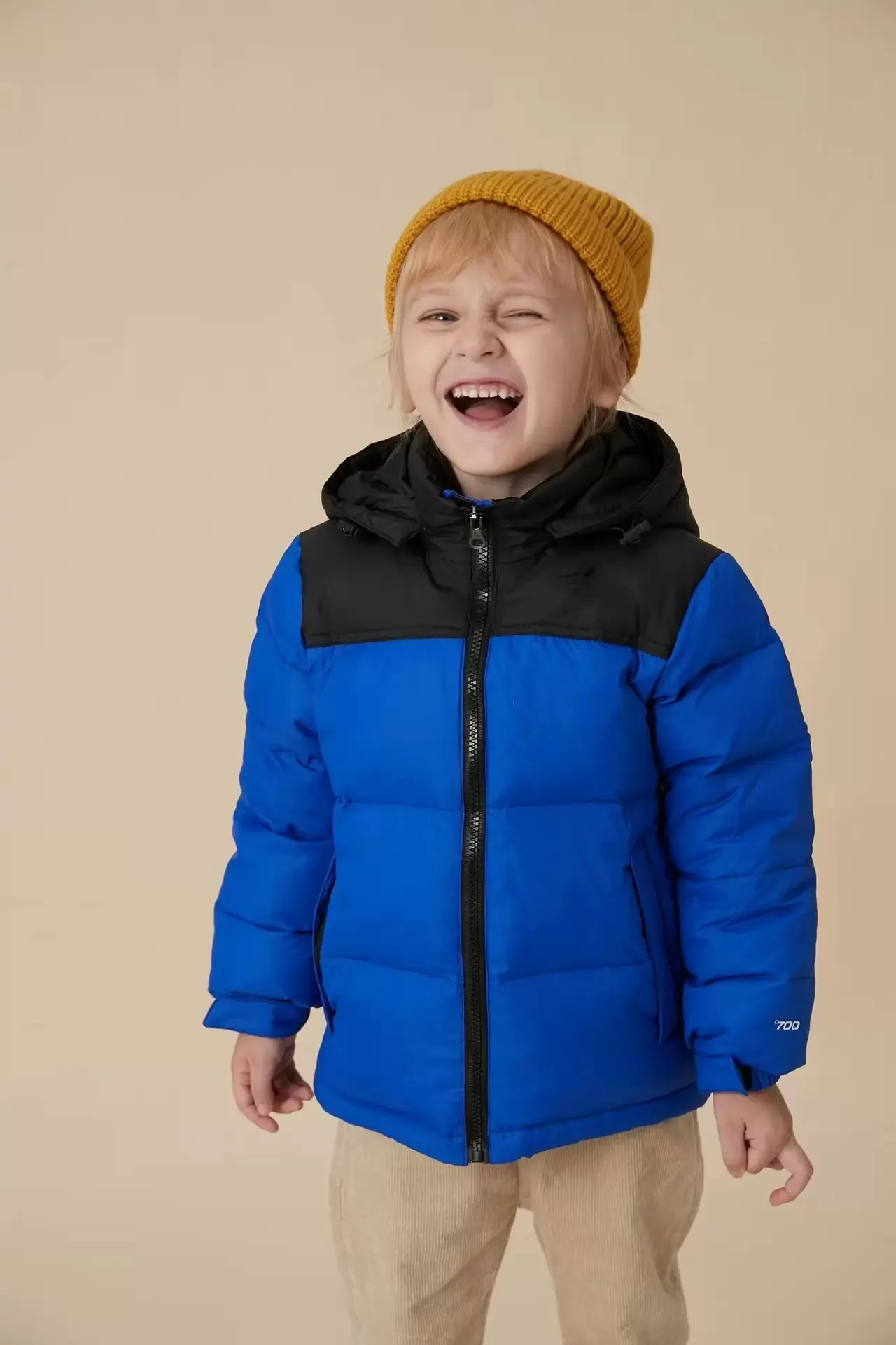 Hiver Nord Vers Le Bas Face Veste Enfants Mode Classique En Plein Air Chaud Manteau Zèbre Motif Rayé Lettre Imprimer Puffer Vestes 271J