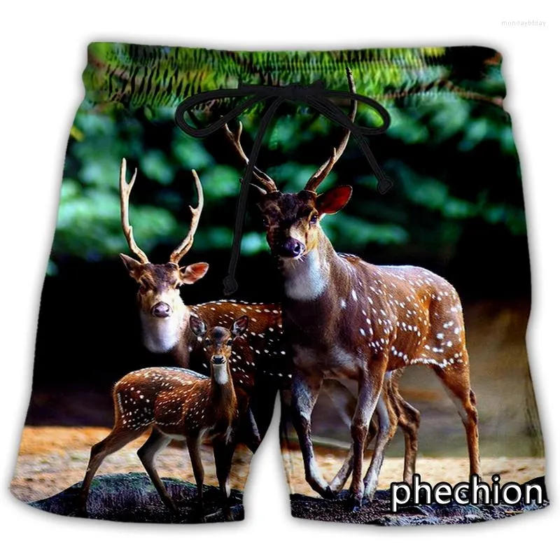 Men's Shorts Phechion Men/Women Animal Deer 3D Printed Casual Fashion Streetwear Men Loose Sporting A276