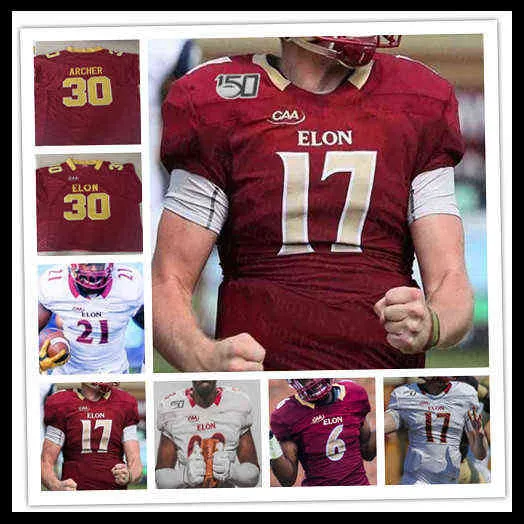 American College Football Wear 2021 Ncaa Elon College Football Jerseys DAVIS CHEEK JOEY BAUGHMAN SHAMARI WINGARD JALEN GREENE SHAMARI WINGAR