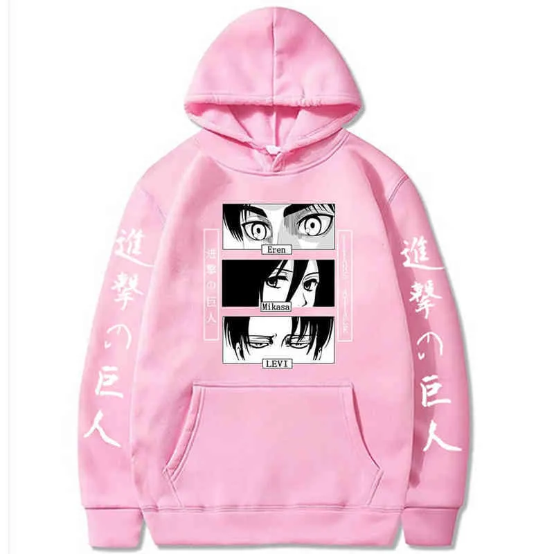 Sweats à capuche à capuche 2022 Anime saison attaque sur Titan hommes Kawaii sweat Titans graphique Harajuku pull mâle Y0816