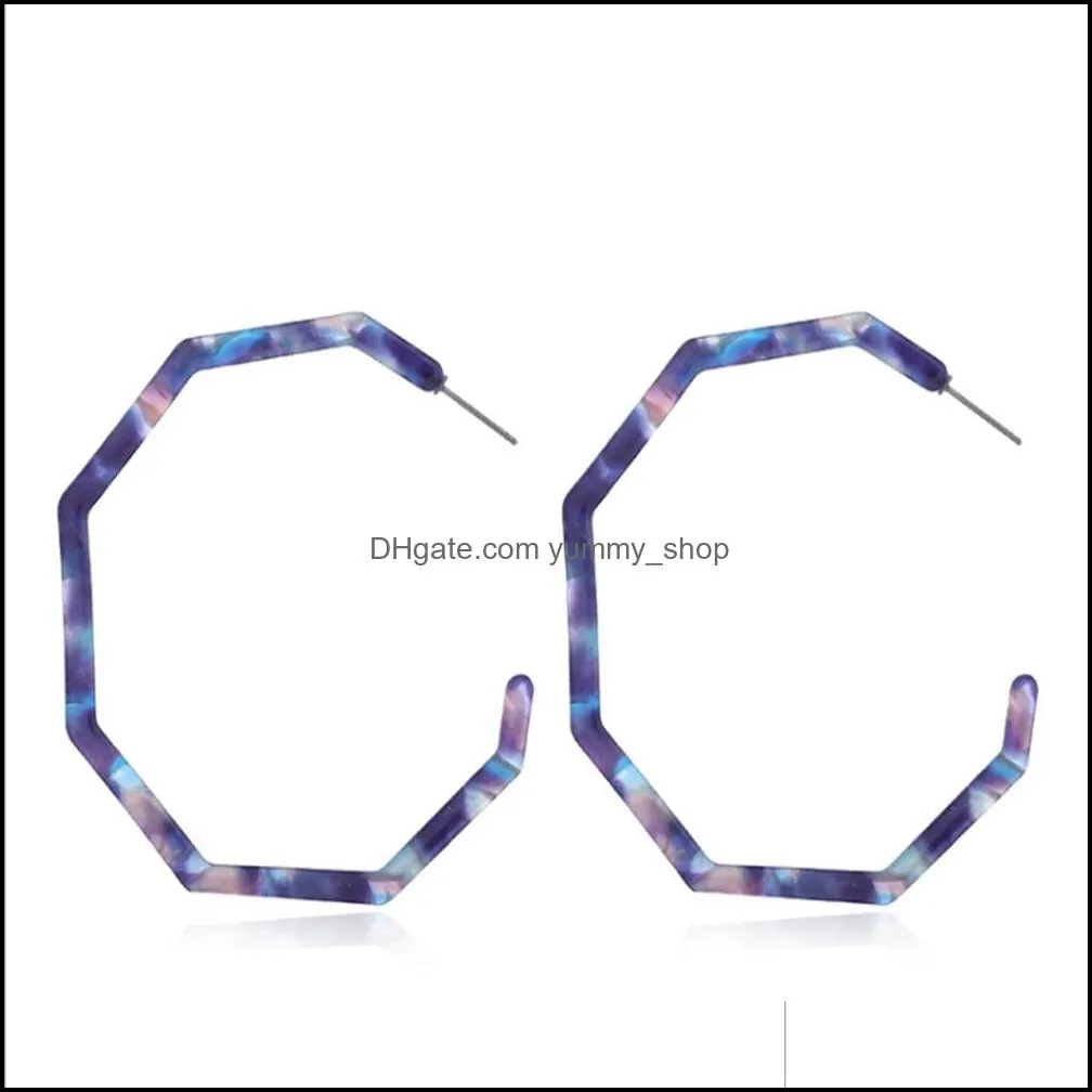 Dangle Kronleuchter Acrylohrringe Hoop Leichtes Harz Geometrische Octagon Statement Stud Bohemian Mode Schmuck Drop Lieferung 202 DHWRM