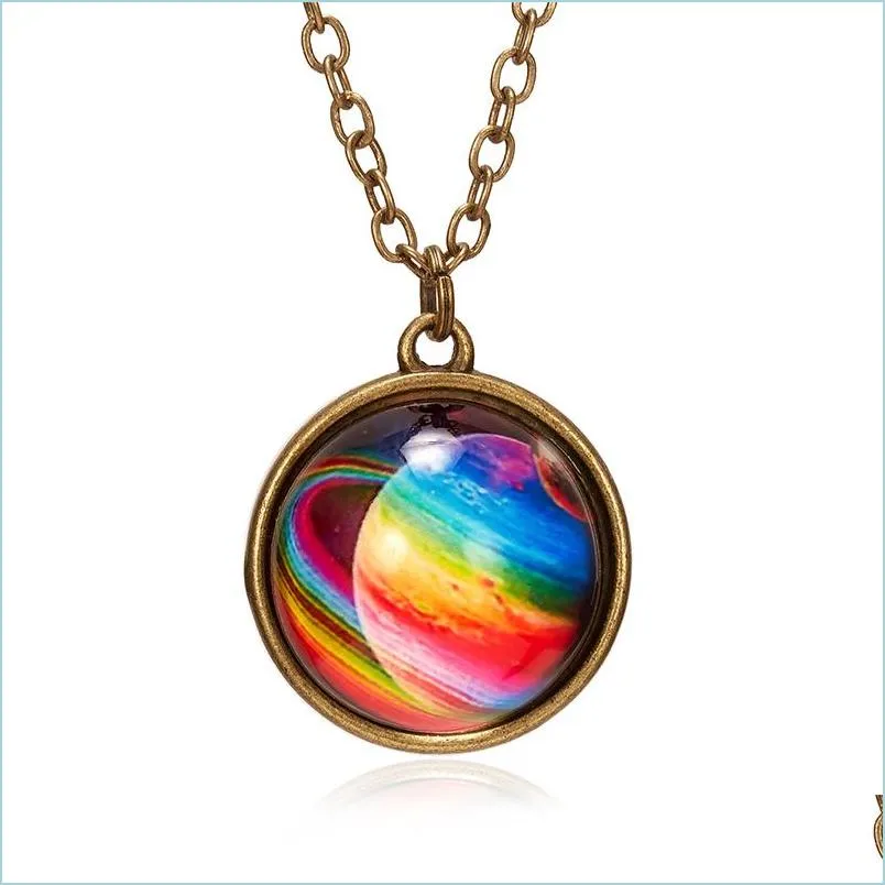 Pendentif Colliers Mode Univers Étoile Double Face Rétro Pendentif Collier Galaxy Neba Creative Design Pour Femmes Hommes Haute Q Nanashop Dhruo