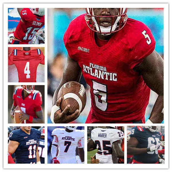 Amerikan Koleji Futbol Giyim NCAA Koleji Florida Atlantic Owls Fau Futbol Jersey Helm Korel Smith Jaylen Joyner N'Kosi Perry Johnny için