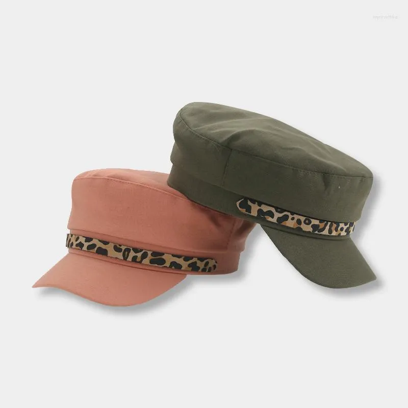 Berets Baskenmütze Hüte Für Frauen Solide Schwarz Gelb Leopard Band Casual Outdoor Mode Dekoration Bühne Sombreros De Mujer