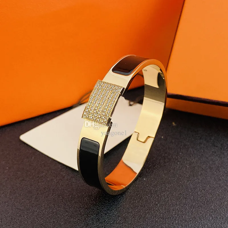 Top Quality Fashion Copper Enamel Gold Bangle Designer Luxury Jewelry Women's And Men's Charm Diamonds Bracelet Luxurys Designers Bracelets