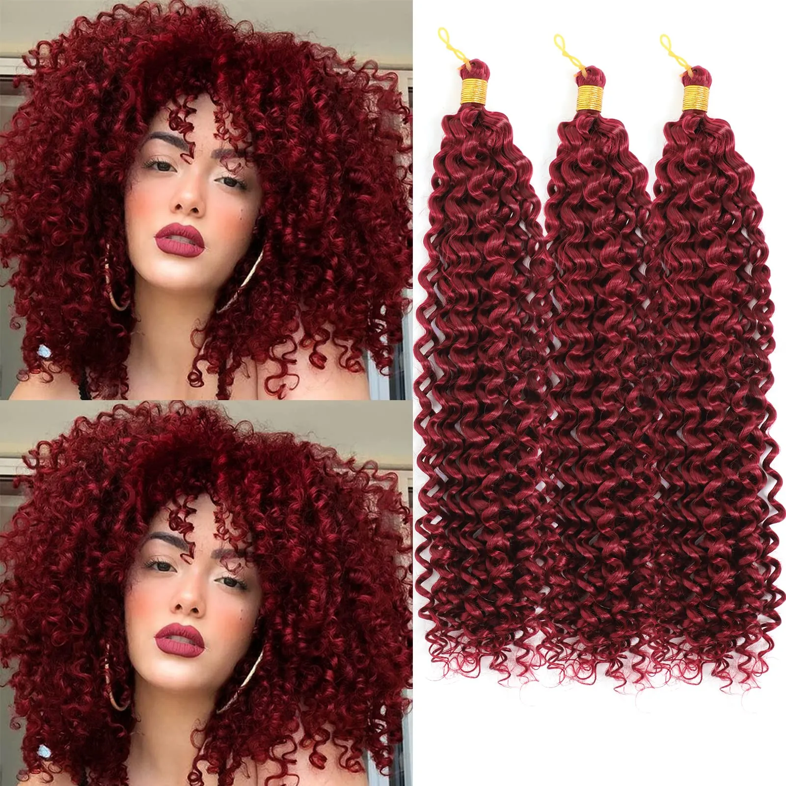 14 Inch Water wave crochet Hair Extensions Synthetic Deep Water Wave Marlibob Hairpiece Afro Jerry Curl Kinky Curly Twist Braiding hair Weave For Black Women LS22