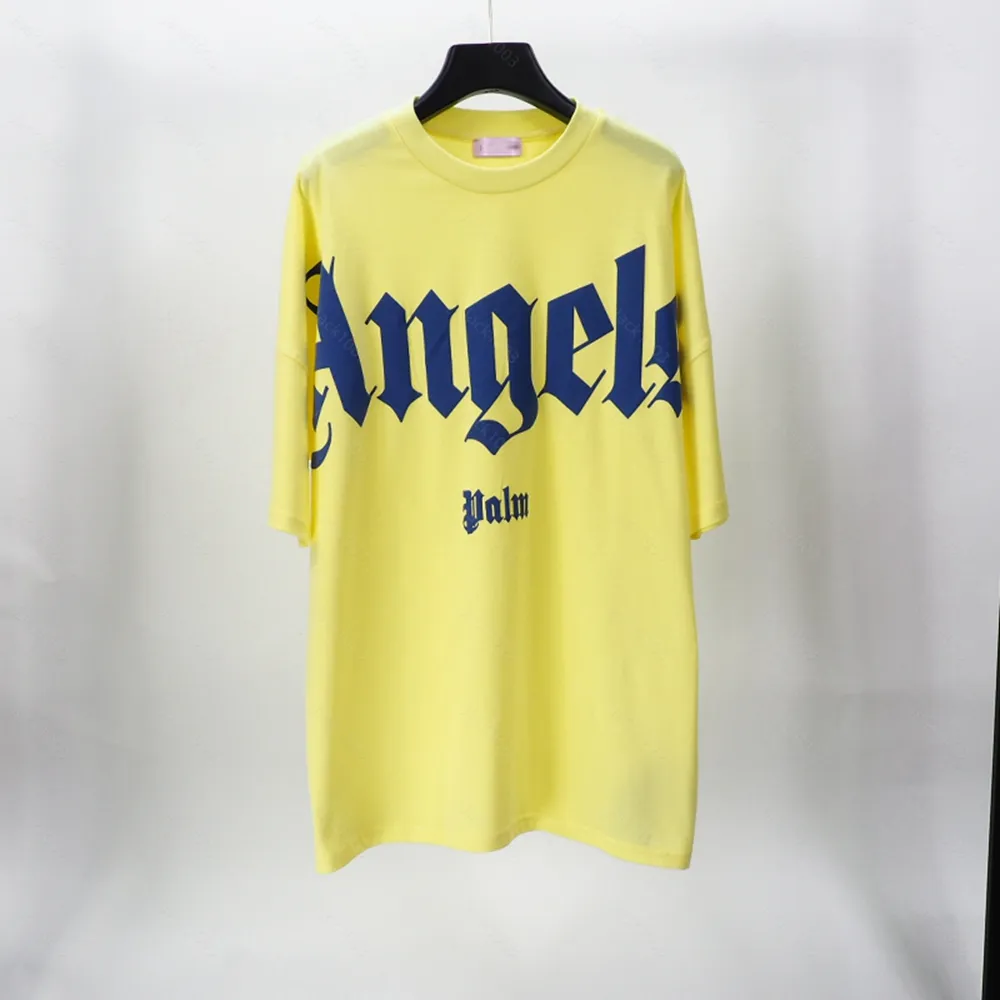 Palms Angels T-shirts 22SS Lettre Logo Lâche Casual Unisexe Col Rond Manches Courtes Hommes Femmes Amoureux Style Petit Ami Cadeau T-shirt 992