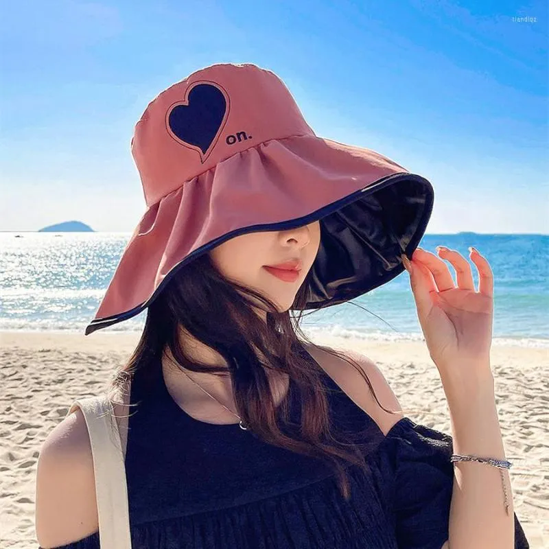 Cappelli ampi brim Summer Women Sunhat pieghevole casualmente Chiesa per la crema solare all'aperto anti-UV Seaside Beach Beach Fashion Cappell