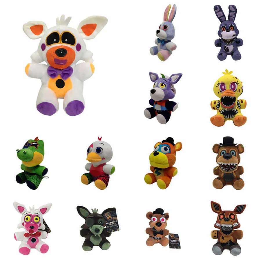 18 cm Pluszowe zabawki Pięć nocy u Freddy'ego FNAF Lalki Nadziewane złote Fazbear Mangle Foxy Bear Bonnie Animal