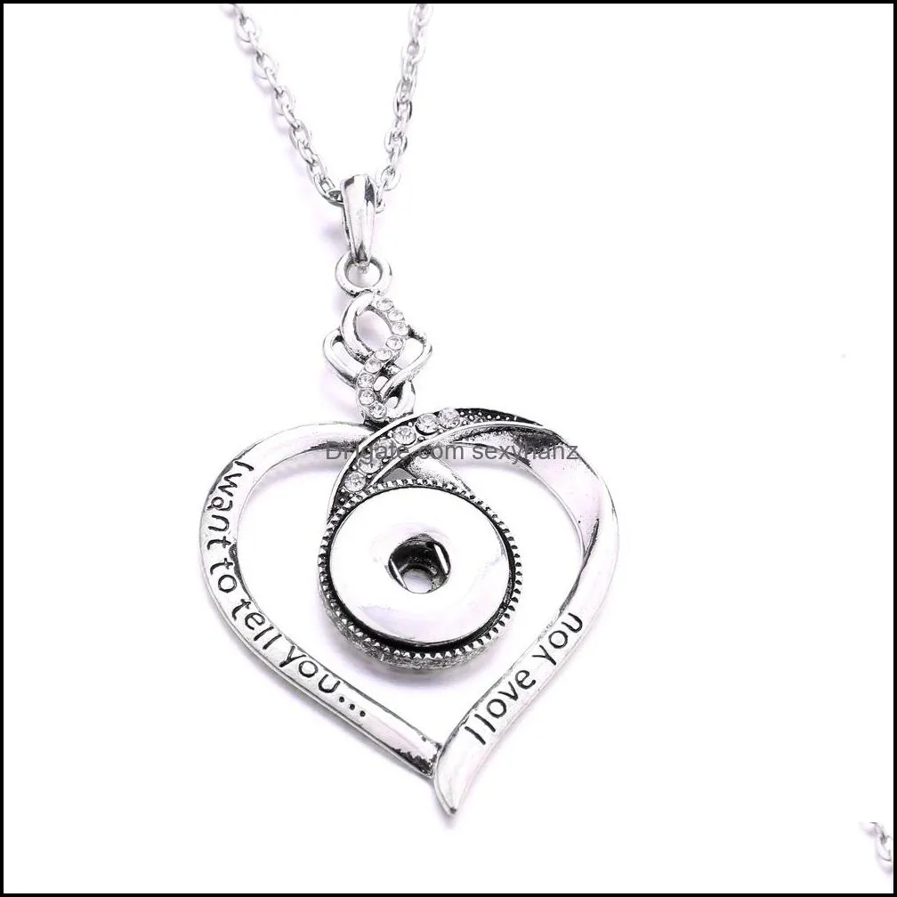 Colliers pendants NOOSA BOUTON SNAP COLLE PENDANT LOVE VOUS AIME À LA LUNE ET