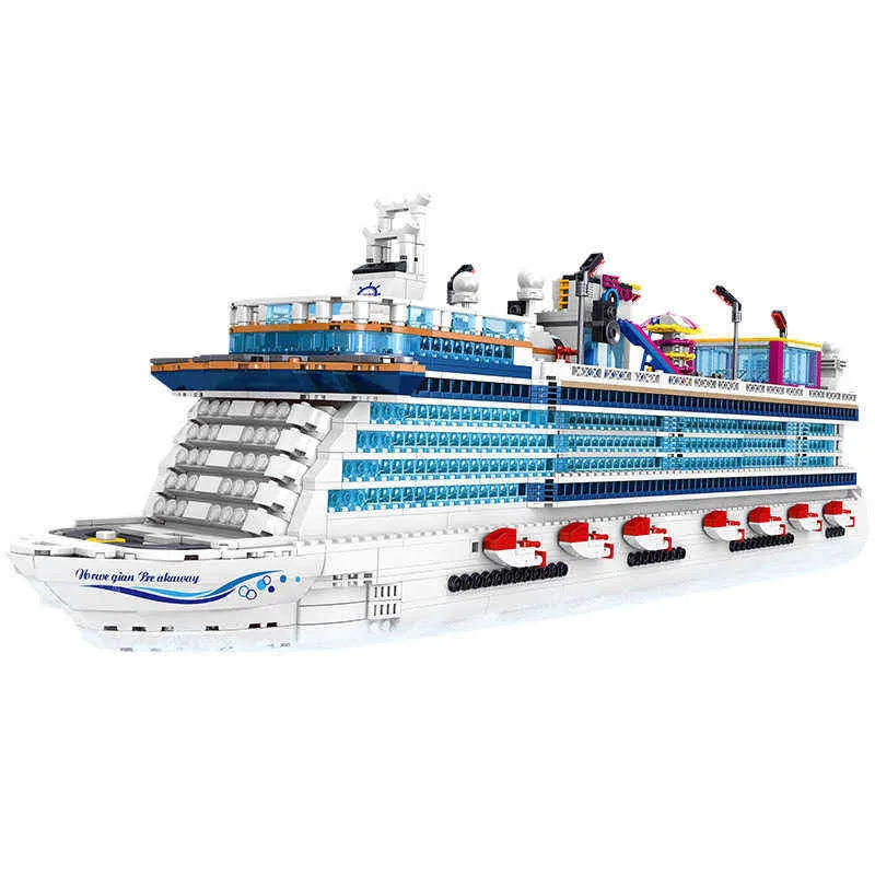 Blocchi blocchi Zhegao MOC QL1807 Navigazione Creative Luxury Cruise Liner Modello di ampia nave 2446pcs Blocchi da costruzione Set di giochi per giocattoli in mattoni T220901