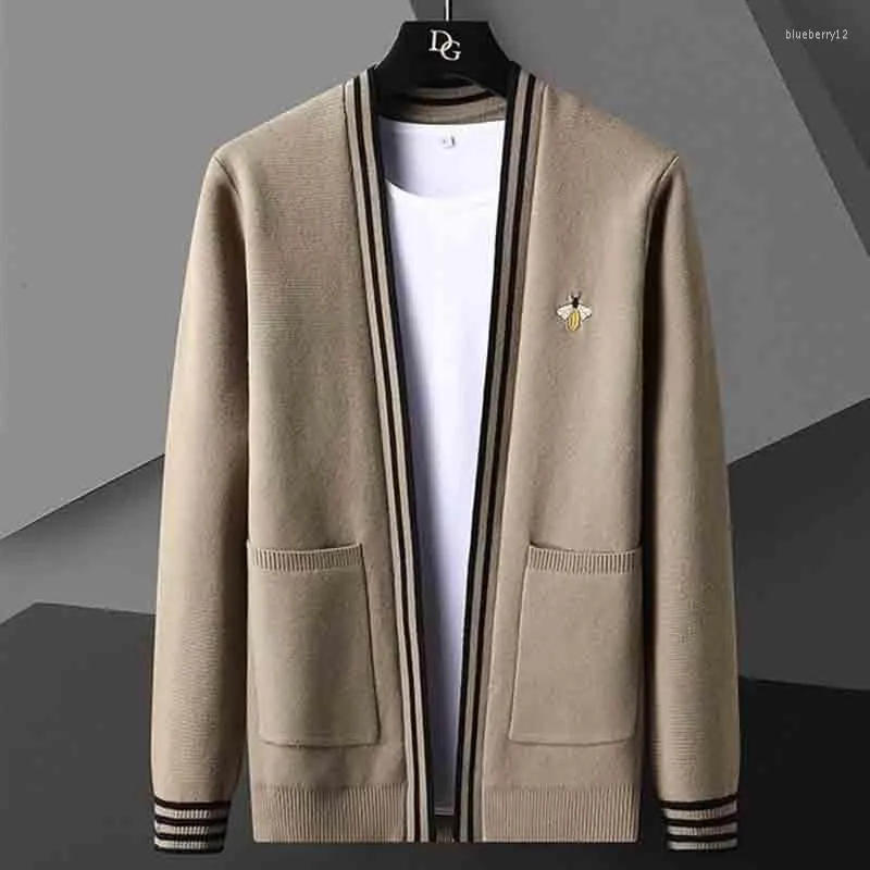 Maglioni da uomo Designer Bee Embroidery Mens Maglione Cardigan Marca Coreano Cappotto Casual Elegante 2022 Autunno Uomo Abbigliamento