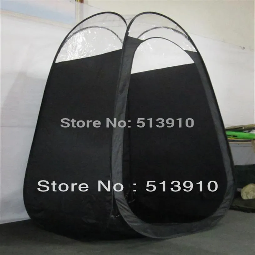 유럽 ​​미국 시장에서 인기있는 최고 품질의 플라스틱 창 탑을 가진 검은 색 스프레이 태닝 텐트 257o