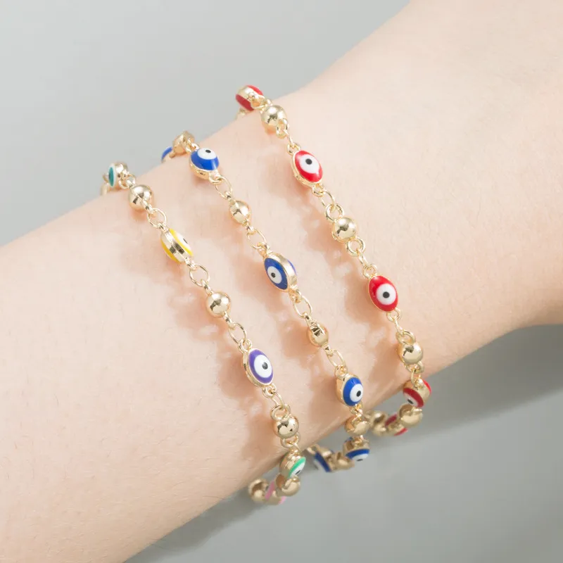 S3192 Modeschmuck Evil Eye Armbänder für Frauen Blaue Augen Perlenkettenarmbänder