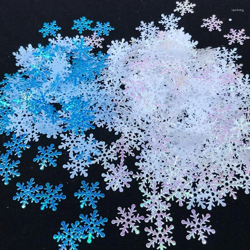 Christmas Decorations 300pcs Snowflakes Confetti Artificial Snow Tree Ornaments For DIY Handmade Wedding Decoration Year Gifts
