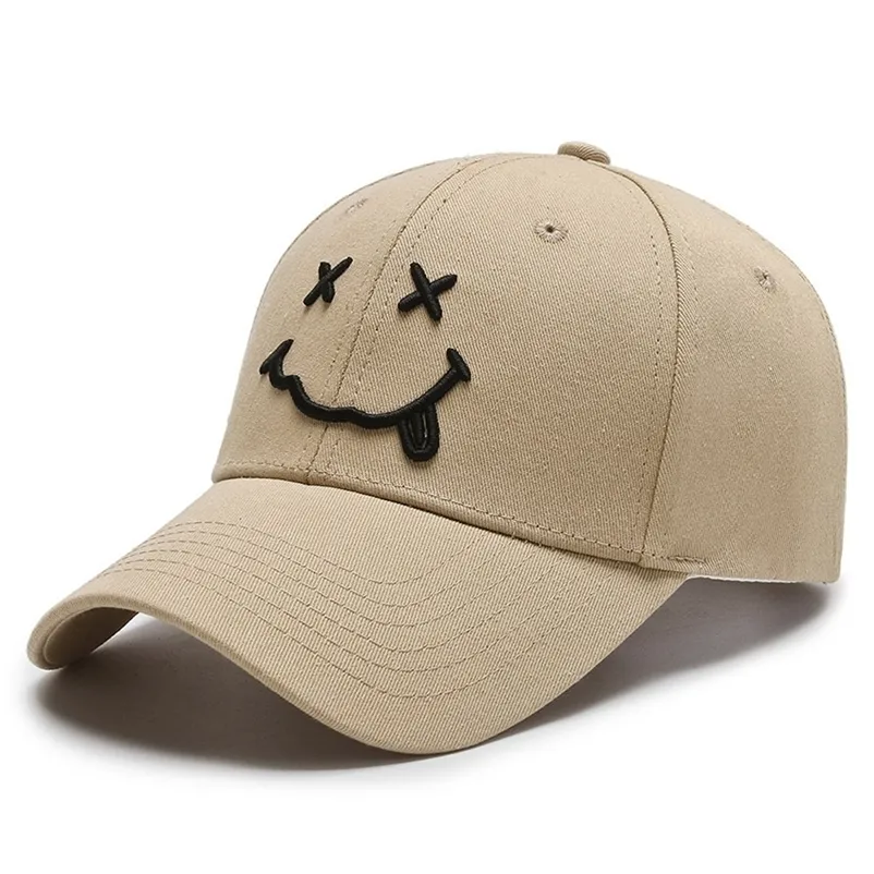 S Cute Smile Baseball Cap Smiling Face Happy Dad Hat Casual Embroidery