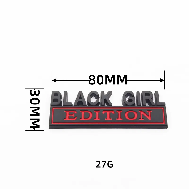 Party Decoration BLACK GIRL EDITION Car Sticker For Auto Truck 3D Badge Emblem Decal Auto Accessories 8x3cm Wholesale