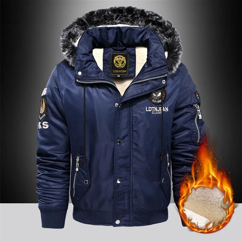 Männer Daunen Parkas Outdoor Casual Mantel Übergroßen Plus Samt Dicke Marke Halten Warme Winter Schwarz Rot Gepolsterte Übergroße Jacke 220905