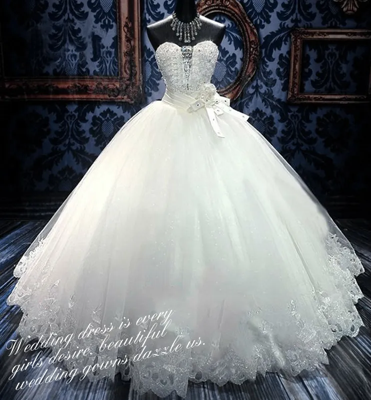 Ball Wedding Dresses Beaded Embroidery Bridal Princess Gown 403 De