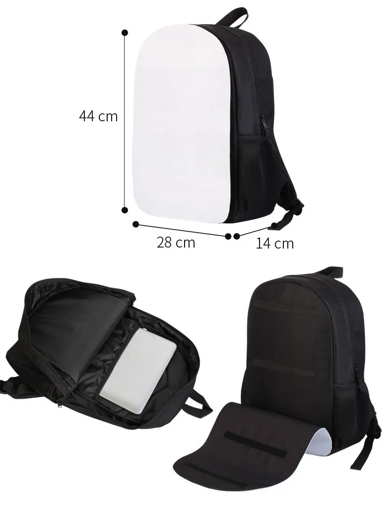 50 piezas Mochila de transferencia de calor por sublimación en blanco, suministros de impresión para mochilas escolares