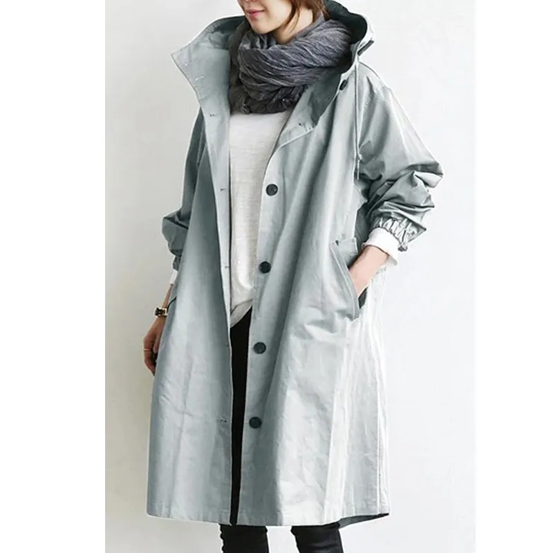 DHgate.com:Womens Long Trench Coat, Autumn Solid Pocket