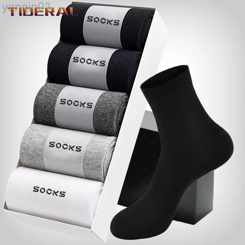 Athletic Socken 5 Paare Mannen Katoenen Sokken Nieuwe Stijl Zwart Business Casual Mannelijke Sok Zachte Ademende Zomer Winter Voor Mann Sokken Hoge Kwaliteit L220905