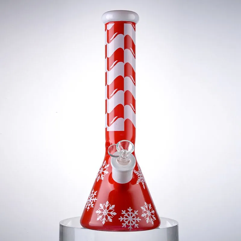 13 inç büyük nargile Noel tarzı yağ dab teçhizatları düz tüp sigara içme su boruları xmas beher bongs diffüz downstem 18mm dişi eklem