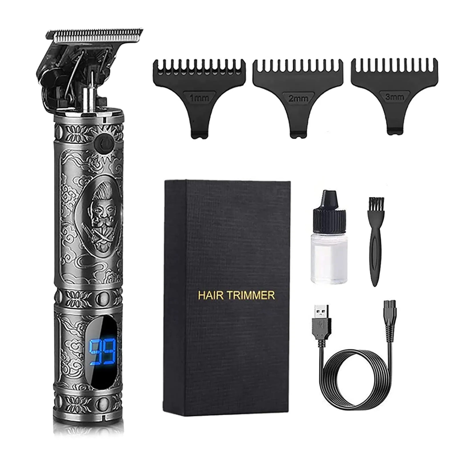 Hair Trimmer For Men Beard Zero Gapped Barber Cordless Lcd Display Rechargeable Include Clipper Oil Drop Delivery 2022 Lulubaby Amijs