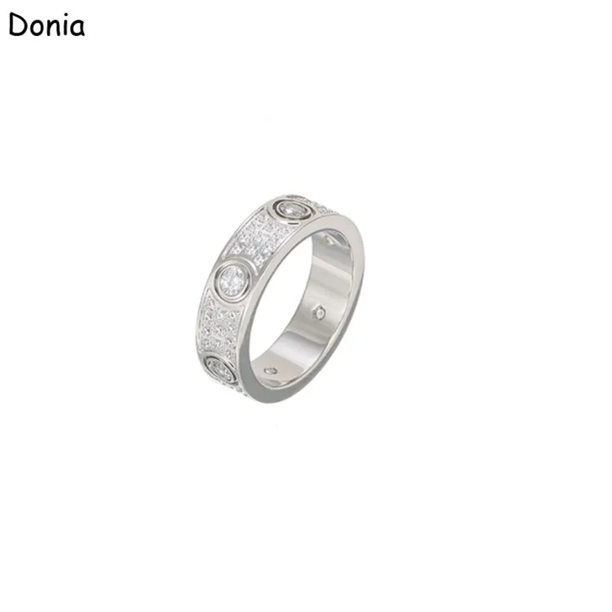 Donia Jewelry Luxury Ring Erdaggerated European 및 American Fashion Starry Titanium Micro-Inlaid 지르콘 크리에이티브 디자이너 Gifts324X
