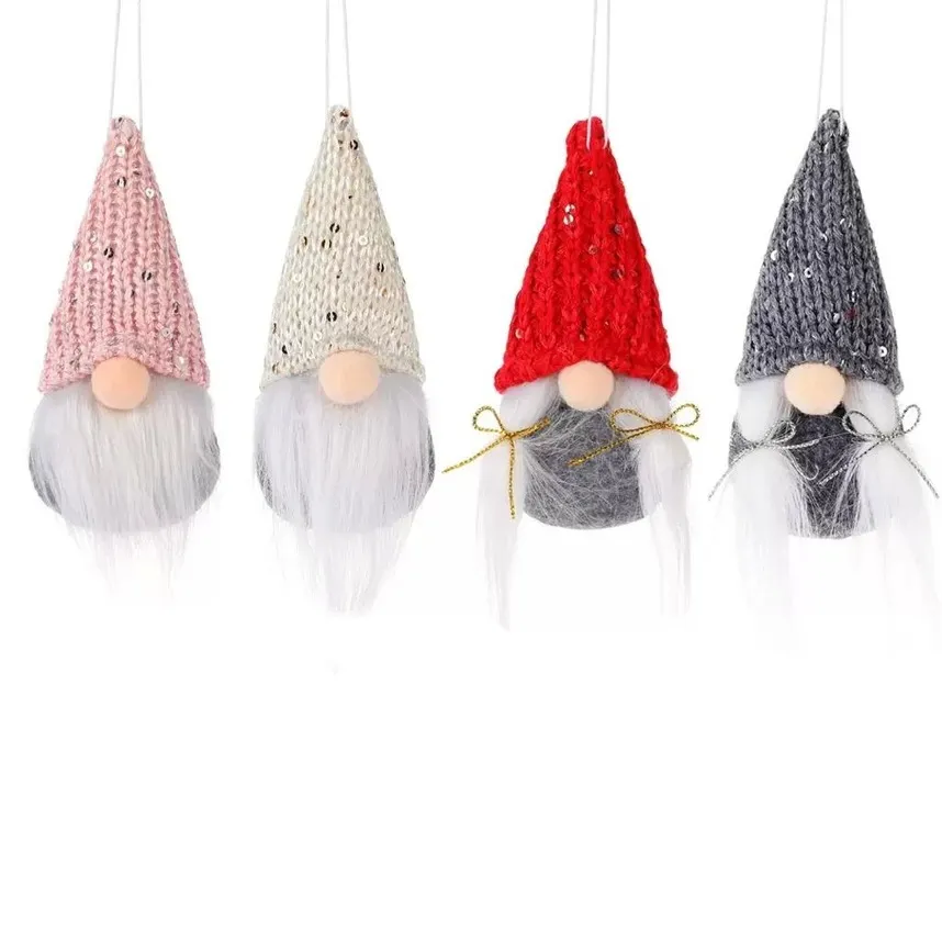 Decorazione natalizia Gnomo Peluche Bambola Ciondolo Albero di Natale Appeso Ornamento Capodanno Regali per bambini Fornitura per feste P0905