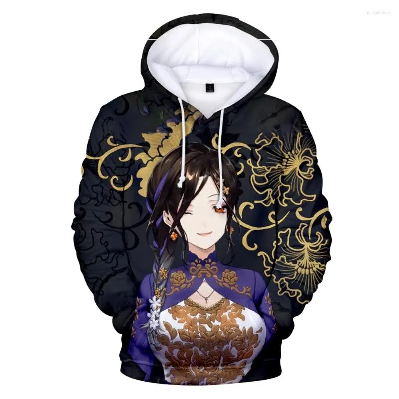 Herr hoodies mode klassiska vtuber shirayuki tomoe 3d tryck pojkar/flickor faller sportkläder kvinnor/män huven kawaii barn tröjor