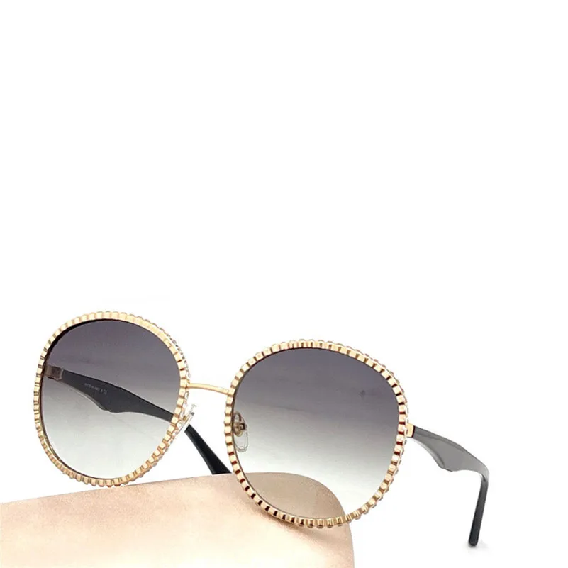 Nowe modne okulary przeciwsłoneczne 9552 okrągła metalowa ramka z koronką otaczająca diamenty szlachetny i elegancki styl okulary ochronne na zewnątrz UV400