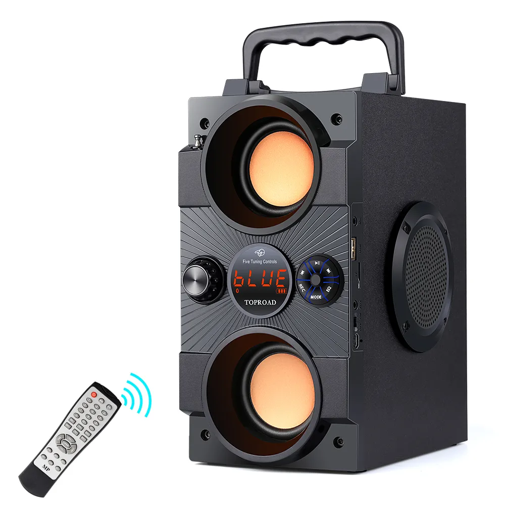 مكبر صوت بلوتوث المحمول 30W BIG Power Boombox Bass Wireless Smeters Supwoofer دعم عن بعد التحكم FM MIC AUX USB