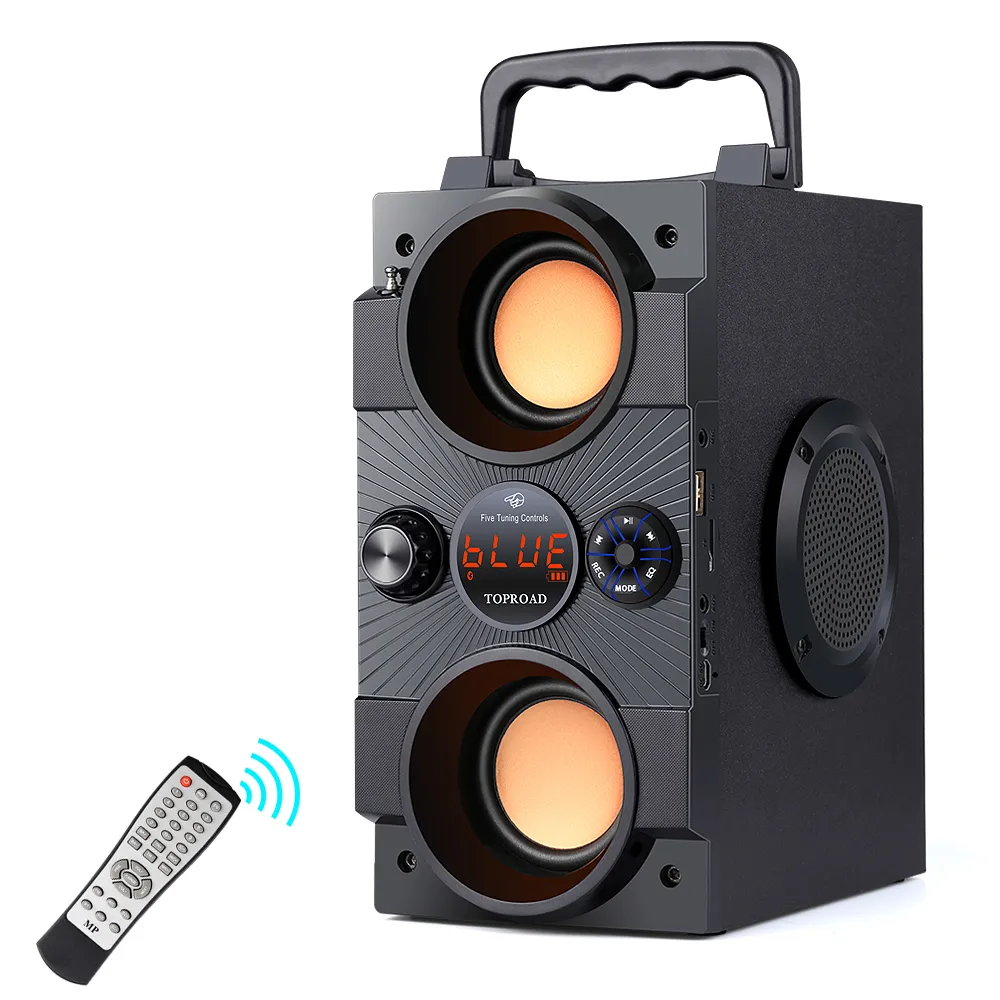 Haut-parleur Bluetooth Portable 30W, grande puissance, Boombox, basses, sans fil, Support de caisson de basses, télécommande, micro FM, AUX, USB