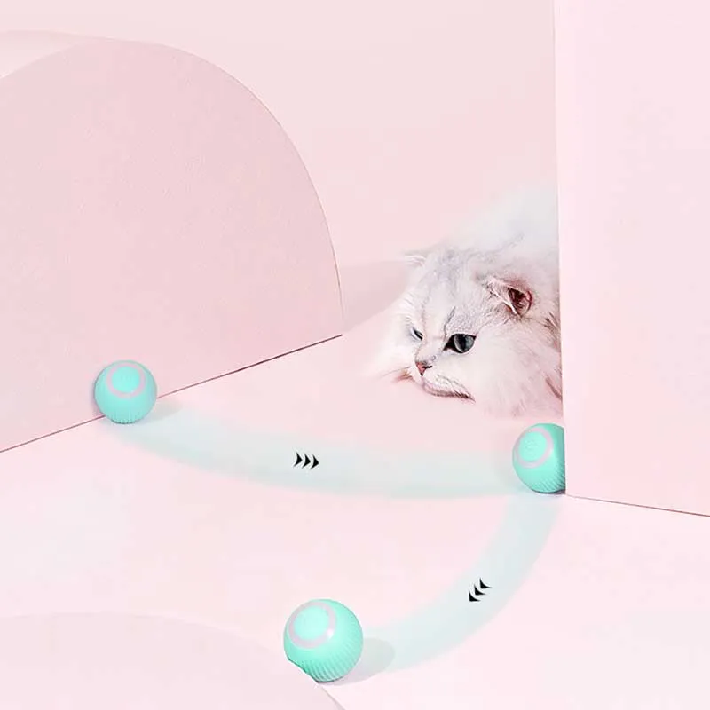 Smart Cat Toys Electric Cat Ball Automatic Rolling Interactive Training Self-moving Kitten for Indoor Playing