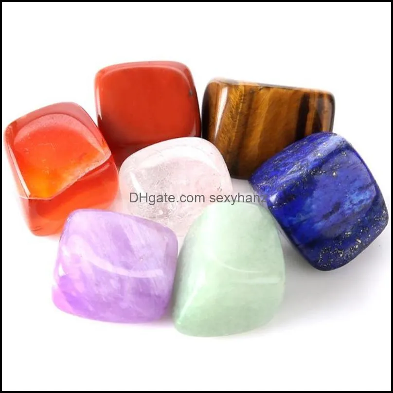 Loose Gemstones Loose Reiki Seven Chakra Healingnatural Stone Tumbled Irregar Polishing Rock Quartz Yoga Energy Bead Decoration Drop Dhfzr