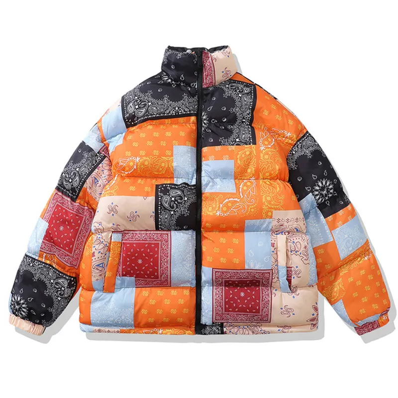 Reversible Paisley Puffer Jacket - Mens Hip Hop Bandana